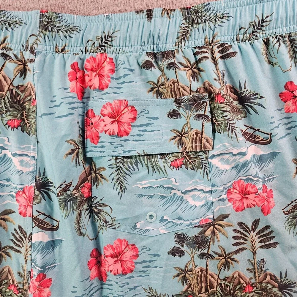 NWT Caribbean Swim Shorts Trunks Men's 4XB Lined Tropical Floral Island Palm Sea
